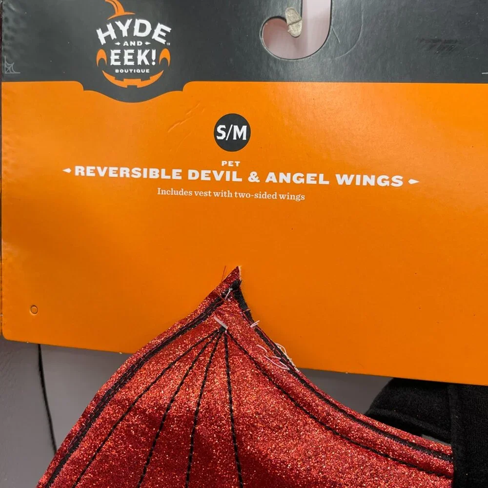 NWT Hyde & EEK! Boutique Halloween Reversible Red Devil/Angel Wings Dog Costume